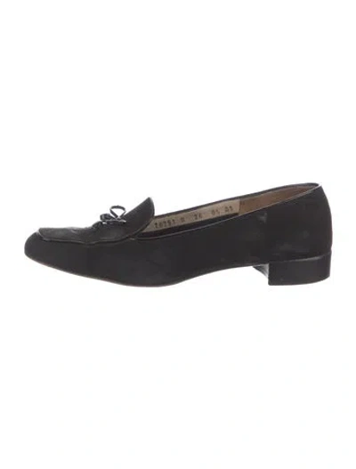 Pre-owned Ferragamo Gancini Logo Suede Loafers In Blue