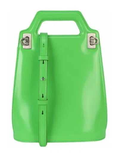 Pre-owned Ferragamo Gancini Logo Top Handle Bag W/ Tags In Green