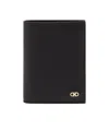 Ferragamo Calfskin Bi-fold Credit Card Case Billfold In Black