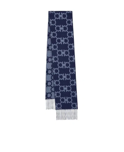 FERRAGAMO GANCINI-LOGO WOOL SCARF