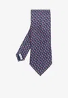 Ferragamo Motif Printed Tie In Blue