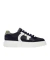 Ferragamo Low Top Sneaker With Gancini Outline In White
