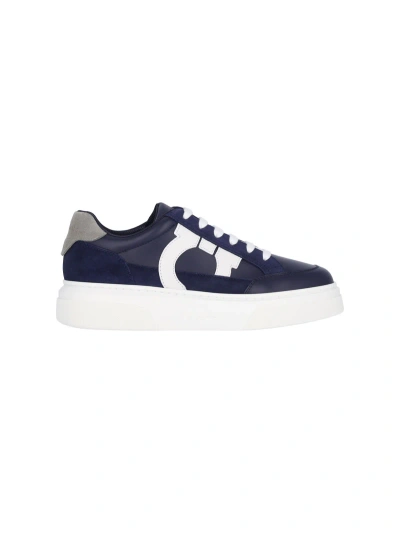 Ferragamo Gancini Low-top Sneakers In Blue