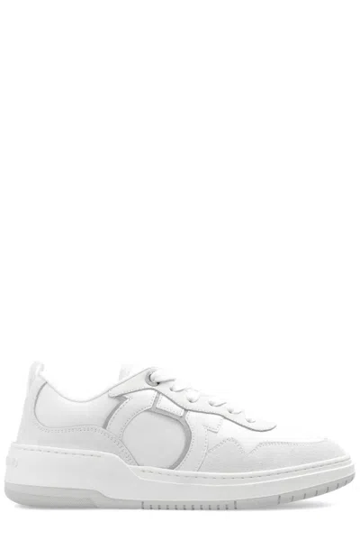 Ferragamo Gancini Low-top Sneakers In Optic White