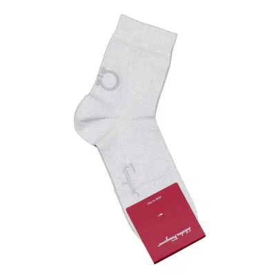 Ferragamo Gancini Lurex Socks In White