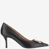 Ferragamo Escarpin Décolleté Maxi Gancini Noir Taille 41 In Black