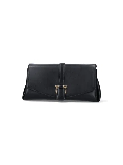 Ferragamo Gancini Medium Crossbody Bag In Black