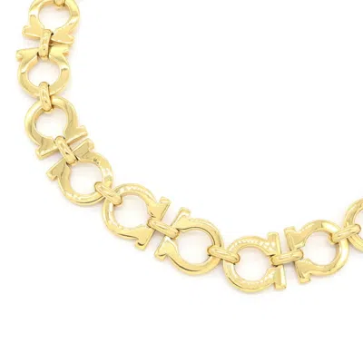 Pre-owned Ferragamo Gancini Metal Necklace () In Gold
