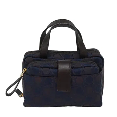 Pre-owned Ferragamo Gancini Mini Handbag Canvas Canvas Handbag () In Blue