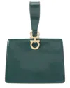 Ferragamo Gancini Mini Leather Clutch In Green