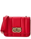 Ferragamo Gancini Mini Leather Shoulder Bag In Red
