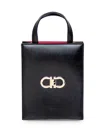 Ferragamo `double Gancio Bicolor` Mini Bag In Nero