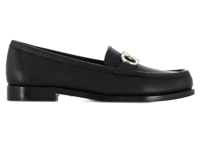 Pre-owned Ferragamo Gancini Mocassin Loafers (women's) Sneakers In Black