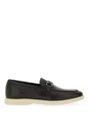 Ferragamo Lace-up Shoes With Metallic Buckle Detail In Black