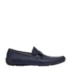 Ferragamo Gancini Moccasin Driver Shoes In Black