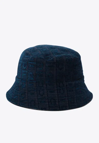 Ferragamo Gancini Monogram Bucket Hat In Blue