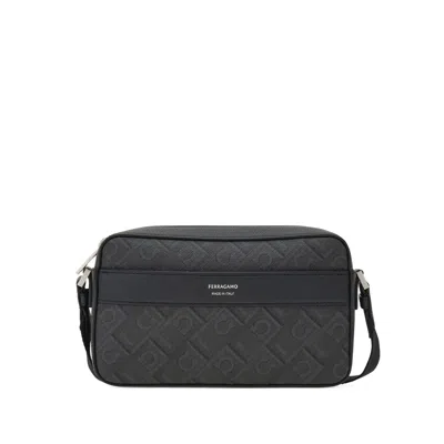 FERRAGAMO GANCINI MONOGRAM MESSENGER BAG