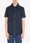 Ferragamo Gancini Monogram Quilted Vest In Navy