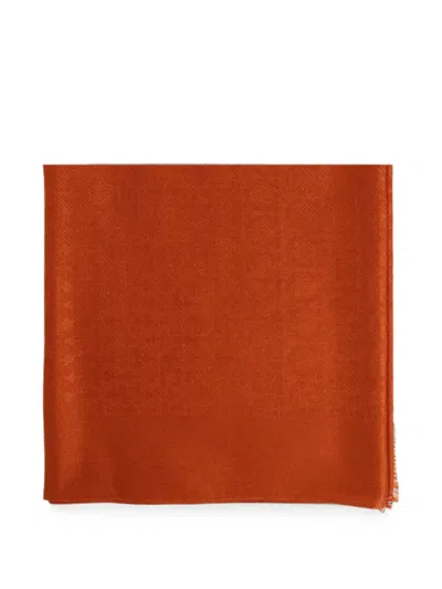 Ferragamo Gancini Monogram Scarf In Brown
