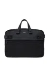 Ferragamo Rectangular Crossbody Bag In Nylon-leather Blend In Black