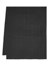 Ferragamo Gancini-motif Fringed Scarf In Black