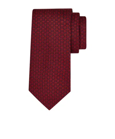 Ferragamo Gancini Motif Jacquard Tie In Red
