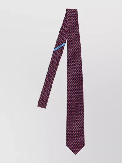 Ferragamo Gancini Motif Tie Keeper Loop Design In Purple