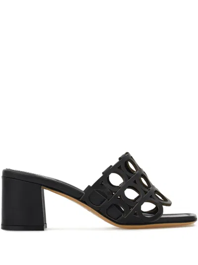 Ferragamo Gancini Mules In Black