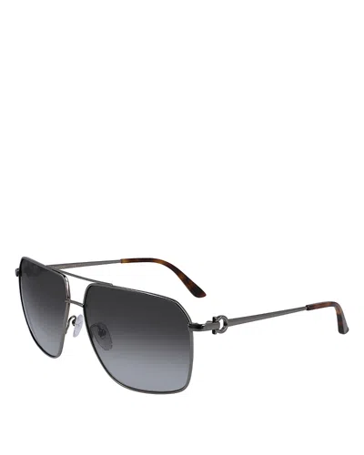 Ferragamo Gancini Navigator Sunglasses, 62mm In Burgundy