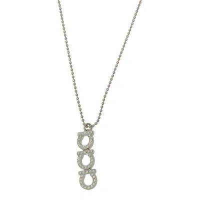 Pre-owned Ferragamo Gancini Necklace () In Silver