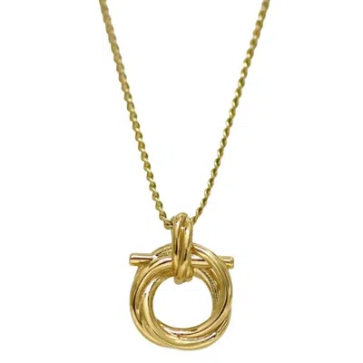 Pre-owned Ferragamo Gancini Necklace () In Gold