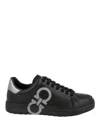 Ferragamo Gancini Number Sneakers In Black