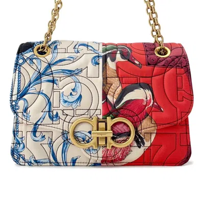Pre-owned Ferragamo Gancini Nylon Leather Shoulder Bag () In Multi