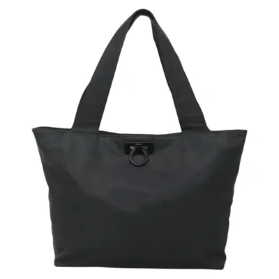 Pre-owned Ferragamo Gancini Nylon Tote Bag () In Black