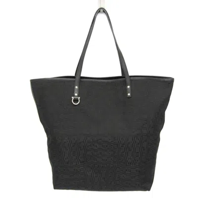 Pre-owned Ferragamo Gancini Nylon Tote Bag () In Black
