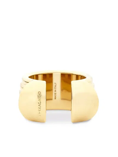 Ferragamo Gancini Open Ring In Gold
