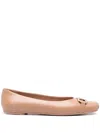 Ferragamo Gancini Buckle Ballet Flats In Pink