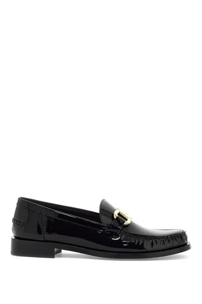 Ferragamo Moccasin With Gancini Ornament In Black