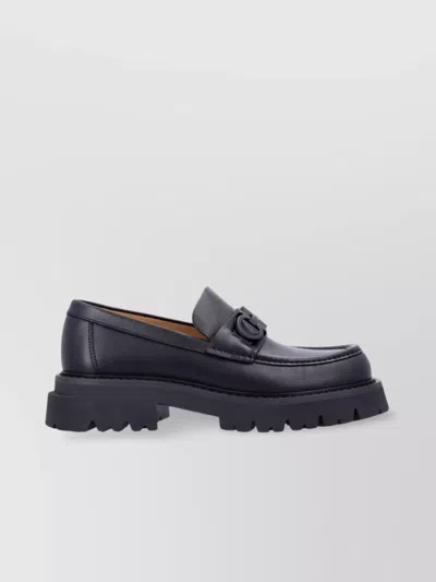 FERRAGAMO GANCINI ORNAMENT CHUNKY MOCCASIN BROGUES