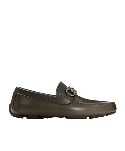 Ferragamo Gancini Ornament Driver Loafers