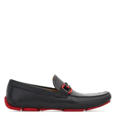 Ferragamo Gancini Ornament Driver Shoes In Black