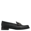 Ferragamo Leather Loafer With Iconic Gancini Detail In Black