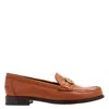 Ferragamo Gancini Ornament Leather Moccasins In Brown