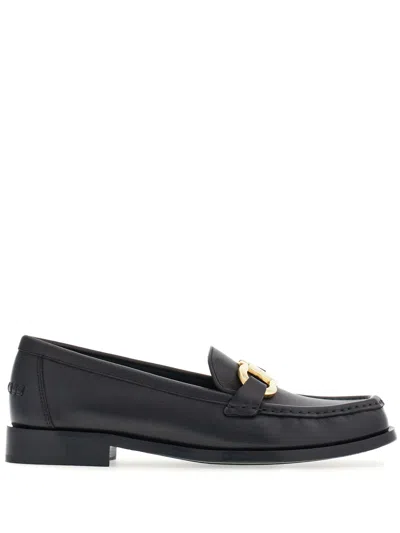 Ferragamo Gancini Ornament Loafer In Black