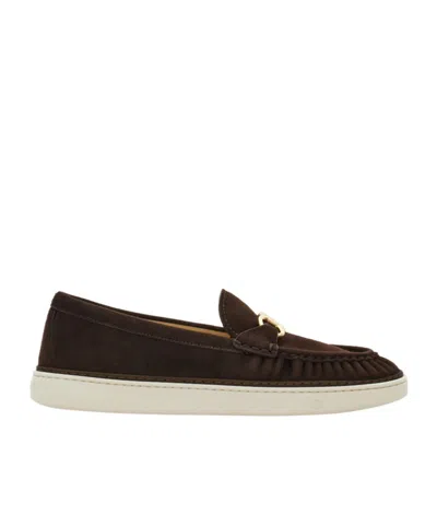 Ferragamo Gancini Ornament Loafer In Animal Print