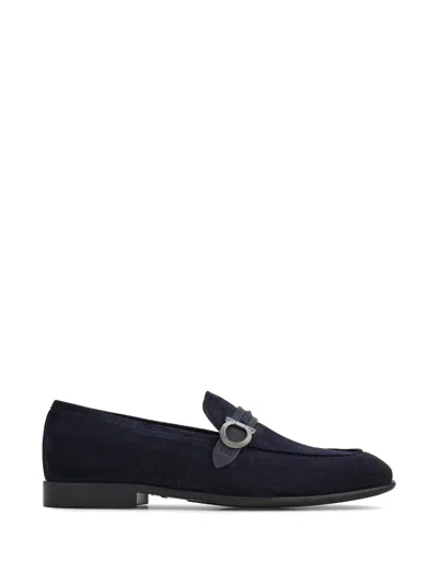 Ferragamo Gancini Ornament Moccasin In Blue