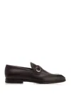Ferragamo Brown Gancini Ornament Loafers In T.moro