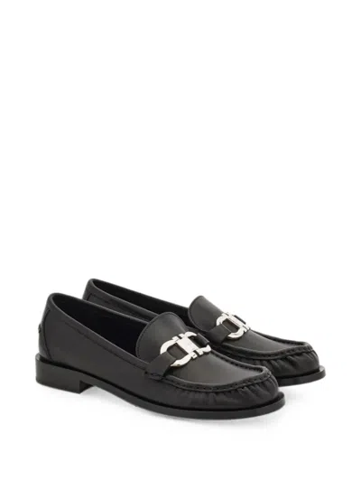 Ferragamo Soft Loafer Round Toe Metallic Hardware Stitch In Multi
