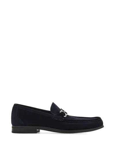 Ferragamo Grandioso Double Gancio Bit Loafer In Blue