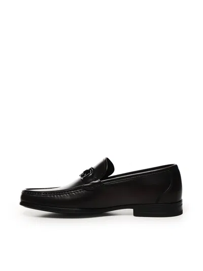 Ferragamo Gancini Ornament Moccasins In Dark Brown